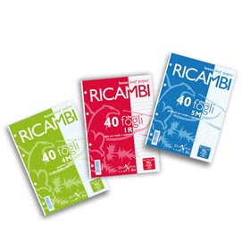 Ricambi forati quaxima - a5 - 1 rigo - 80gr - 40 fogli - pigna