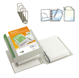 Raccoglitore personalizzabile stelvio ti - 4 anelli quadri 65 mm - dorso 9 cm - 22x30 cm - blu - sei rota