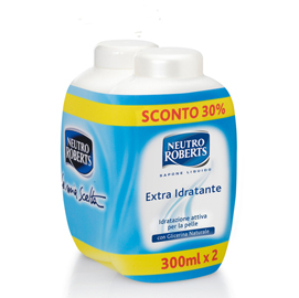 Ricarica di sapone liquido - extra idratante - neutro roberts - conf. 2 pezzi da 300 ml