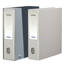 Registratore unico - dorso 8 cm - protocollo 23x33 cm - grigio - favorit