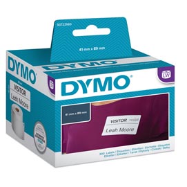 Rotolo 300 etichette lw 113560 - 41x89 mm - rimovibile - per badge - bianco - dymo
