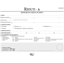 Registro carico/scarico rifiuti detentori (mod. A) - 22,5 x 29,7cm - 100pg - numerate - edipro