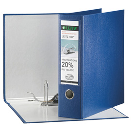 Registratore leitz 180° g63 - dorso 8 cm - commerciale 23x30 cm - blu - leitz