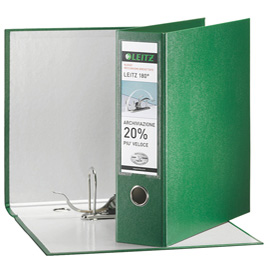 Registratore leitz 180° g63 - dorso 8 cm - commerciale 23x30 cm - verde - leitz
