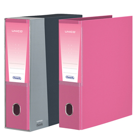 Registratore unico - dorso 8 cm - protocollo 23x33 cm - rosa - favorit