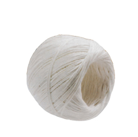 Rotolo di spago - fibra naturale titolo 2/6 - colore bianco - finitura candido cerato - 100 grammi - diametro 1 mm - lunghezza 90 m - viva - conf. 10 pezzi