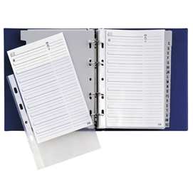 Rubrica telex 4 - a5 - blu - 4 anelli - dorso 25mm - sei rota