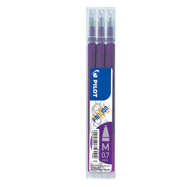 Refill a sfera frixionball - punta 0,7mm - viola - pilot - conf. 3 pezzi