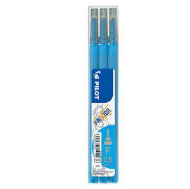 Refill a sfera frixionball - punta 0,5mm - azzurro  - pilot - set 3 refill