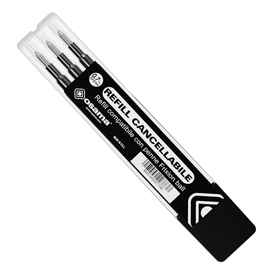 Refill per penne gel cancellabili - punta 0,70mm - nero  - osama - conf. 3 pezzi