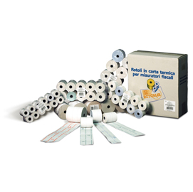 Rotoli registratori cassa lunga durata - 57,5 mm x 80 mt - diametro esterno 77 mm - anima 12 mm - 55 gr - carta termica - rotomar - blister 10 rotoli