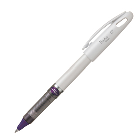 Roller con cappuccio energeltradio  - punta 0,7mm - viola - fusto bianco - pentel