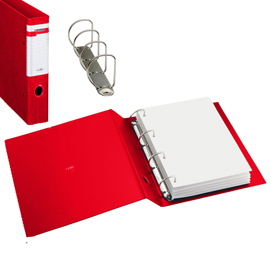 Raccoglitore stelvio f - 4 anelli a d 25 mm - dorso 3 cm - 22x30 cm - rosso - sei rota