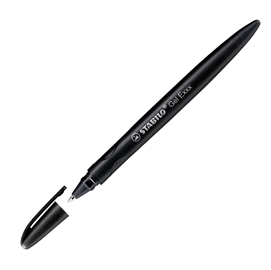 Roller con cappuccio cancellabile gel  -  punta 0,5mm - nero - stabilo