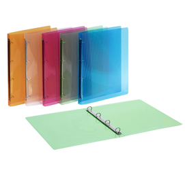 Raccoglitore lumina - ppl - 4 anelli tondi d15 - dorso 2 cm - 22x30 cm - blu - favorit