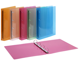 Raccoglitore lumina - ppl - 4 anelli tondi d30 - dorso 4 cm - 22x30 cm - colori assortiti - favorit