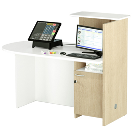 Reception concept - sinistra - 143x83x117 cm - bianco/rovere - artexport