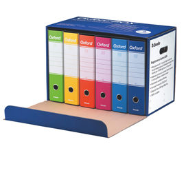 Registratori oxford g85 - dorso - 8 cm - protocollo 23x33 cm - colori assortiti - esselte - conf. 6 pezzi