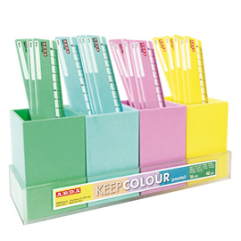 Righelli - 16 cm - 4 colori pastel assortiti - arda - espositore da banco con 48 righelli
