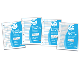Ricambi didattici forati - a4 - 40 fogli carta 100 gr - 5 mm c/margine - blasetti