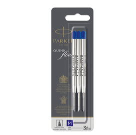 Refill sfera quinkflow - punta media - blu - parker - blister 3 pezzi