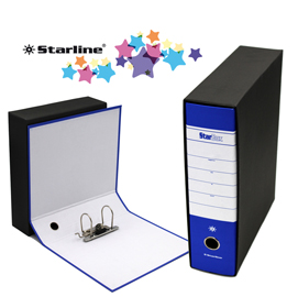 Registratore starbox - dorso 8 cm - commerciale 23x30 cm - blu - starline