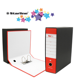 Registratore starbox - dorso 8 cm - commerciale 23x30 cm - rosso - starline