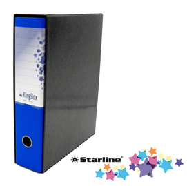 Registratore kingbox - dorso 8 cm - protocollo 23x33 cm - blu - starline