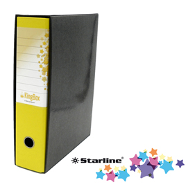 Registratore kingbox - dorso 8 cm - protocollo 23x33 cm - giallo - starline