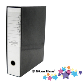Registratore kingbox - dorso 8 cm - protocollo 23x33 cm - bianco - starline