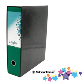Registratore kingbox - dorso 8 cm - protocollo 23x33 cm - verde - starline