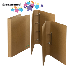 Raccoglitore - cartone fsc - 2 anelli tondi 30 mm - dorso 4 cm - 22x32 cm - avana - starline