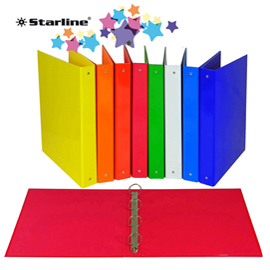 Raccoglitore - 4 anelli tondi 30 mm - dorso 4 cm - 22x30 cm - azzurro - starline