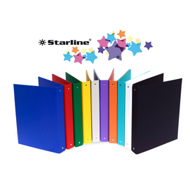 Raccoglitore king - 4 anelli tondi 30 mm - dorso 4 cm - 22x30 cm - rivestimento in ppl - rosso - starline