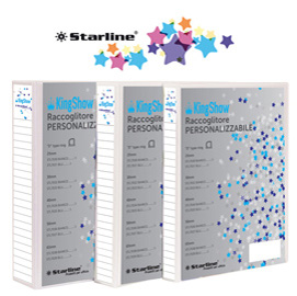 Raccoglitore personalizzabile kingshow - 4 anelli a d 25 mm - dorso 4 cm - 22x30 cm - bianco -starline