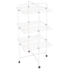 Stendibiancheria verticale sahara - 3 piani - 68 x 171 cm - acciaio verniciato - bianco