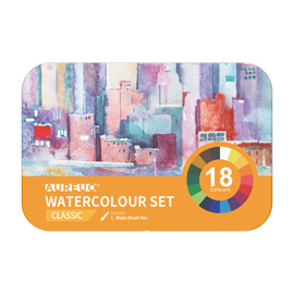 Set 18 demi-godet + pennello brush colori classici dom