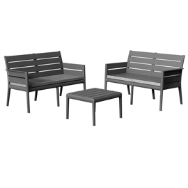 Salotto panka 1 divano + 2 poltrone + 1 tavolo antracite grandsoleil