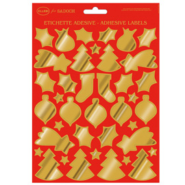 Stickers adesivi fustellati - motivi natale - oro - sadoch
