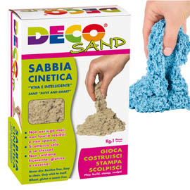 Sabbia cinetica deco sand - 1 kg - azzurro - deco