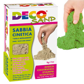 Sabbia cinetica deco sand - 1 kg - verde - deco