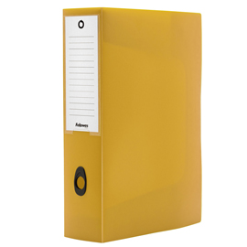 Scatola progetto plus holos - 25x35 cm - dorso 8 cm - giallo sabbia - fellowes