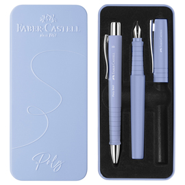 Set stilo b poly pen + sfera poly ball - punta 0,7 mm - fusto nero - faber-castell