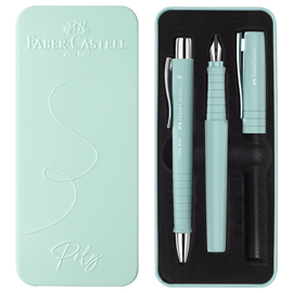 Set stilo b poly pen + sfera poly ball - punta 0,7 mm - fusto nero - faber-castell