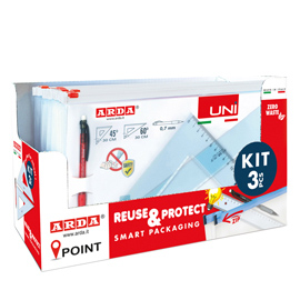 Serie uni - coppia squadre 30 cm + portamine 0,7mm - arda