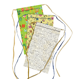 Sacchetto regalo - fantasie assortite - c/nastro rafia - 36 x 50 + 5 cm - carta - rex sadoch - conf. 2pz