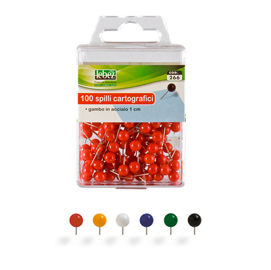Spilli cartografici a sfera - rosso - lebez - scatola 100 pezzi