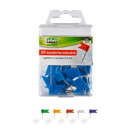 Spilli a bandierina - bianco - lebez - scatola 20 pezzi