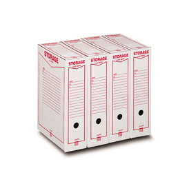 Scatola archivio storage - a4 - 8,5x31,5x22,3 cm - bianco e rosso - esselte dox