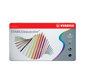 Stabilo aquacolor 1636 - tratto 2,80mm - colori assortiti - stabilo - astuccio 36 pastellli